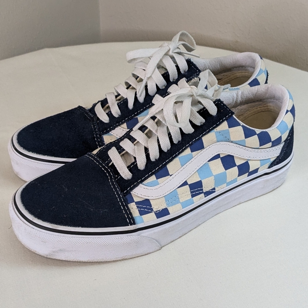 Vans Old Skool Checkerboard Sk8 Women's Size 8.5 Men's Sz 7 Sneakers Blue White